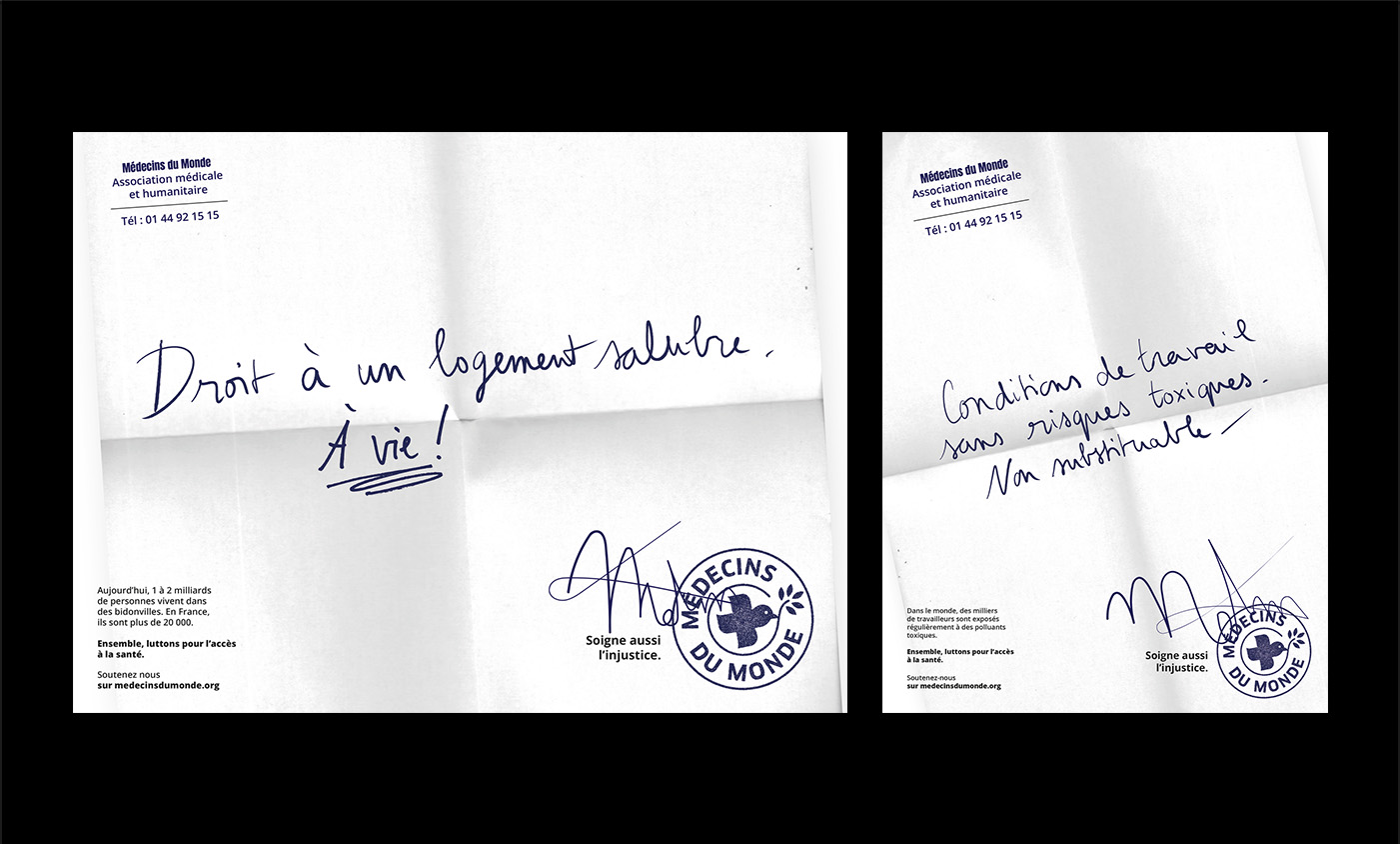 Campagne Médecins du Monde Grand Prix Affichage Mlle Pitch Awards 2023